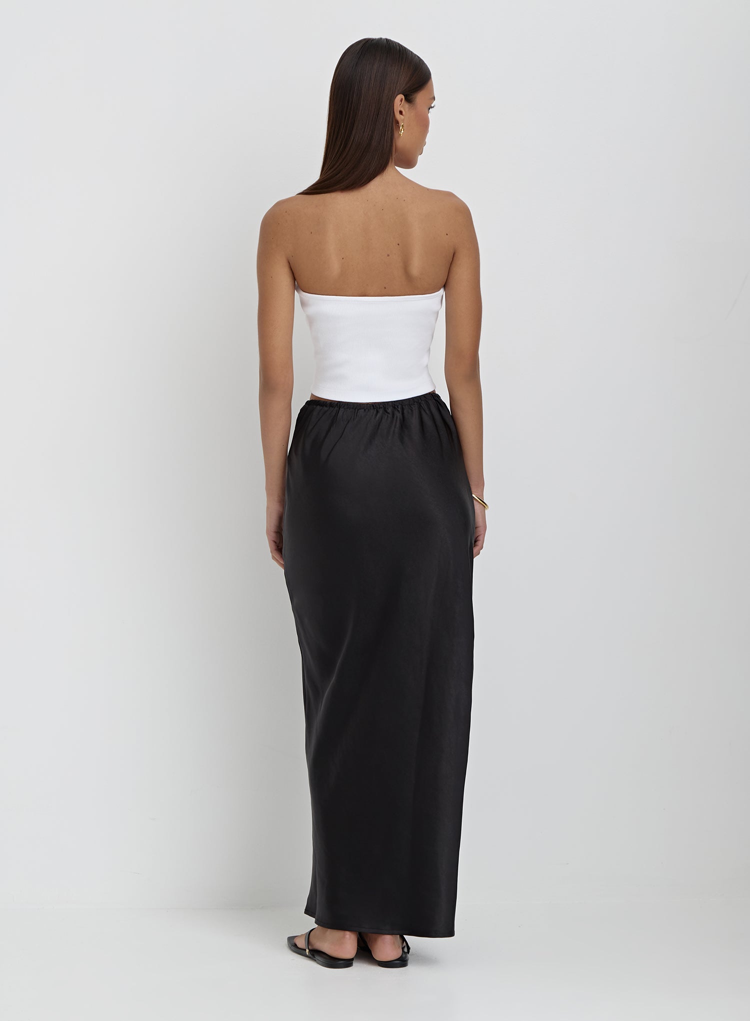 White Ribbed Fourth Logo Bandeau Top